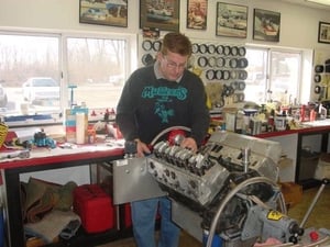 Dave Amburgey has been with Steve Schmidt Racing for over 20 years and does a lot of the assembly work. He is also involved heavily in the Pro Stock develop-ment work. Dave also goes to the race track and helps our engine customers with their race program. 